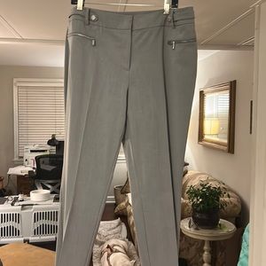 CALVIN KLEIN SIZE 14 light grey pants with zippered and button detail. LIKE NEW